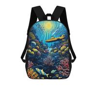 sinyumoney Underwater Adventure with Submarine -1 Sac À Dos Enfant, Sac D'école, Sac À Dos Imprimé 3D Avec Motif De Dessin Animé, Grande Capacité, Pour Garçons Et Filles 17inch
