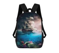 sinyumoney Underwater Ship Adventure Sac À Dos Imprimé Pour Enfants, Sac D'école, Sac De Voyage Pour Adultes Et Enfants 17inch