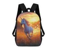 sinyumoney Unicorn Galloping In Golden Field Sacs À Dos Pour Enfants, Cartables 3D Personnalisés Pour Garçons Et Filles, Grands Sacs À Dos Scolaires Décontractés 17inch