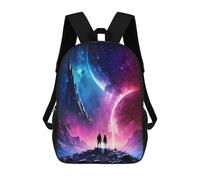 sinyumoney Universe Couple Lovers Sac À Dos Pour Enfants, Impression 3D, Sac D'école Pour Garçons Et Filles, Sac À Dos Tendance Et Décontracté Pour Écoliers 17inch