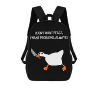 sinyumoney Untitled Goose Crazy 2 Sacs À Dos Imprimés En 3D Pour Enfants, Sacs D'école Tendance Pour Garçons, Élèves Du Primaire Et Du Collège 17inch