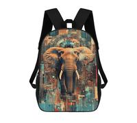sinyumoney Urban Elephant Abstract Art Print Sac À Dos Scolaire Pour Enfants, Imprimé En 3D, Pour Garçons, Élèves Du Primaire Et Du Collège 17inch