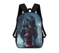 sinyumoney Urban Werewolf Encounter Sacs À Dos Tendance Imprimés En 3D 17inch Sac D'école Décontracté Pour Enfants, Garçons, Élèves Du Primaire Et Du Collège