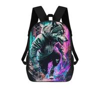 sinyumoney Urban Wolf in Neon Sac À Dos Enfant, Sac À Dos Anime, Grand Sac À Dos Enfant, Sac À Dos Imprimé En 3D Pour Enfants, Cartable, Cartable Pour Garçons Et Filles 17inch
