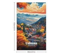 sinyumoney Ushuaia, Argentine, Serviette de Bain Ultra Douce avec Motif Paysage pittoresque, idéale pour la Plage, Le Camping et Les Vacances (130 cm x 80 cm). Cadeau Parfait pour Les Vacances.