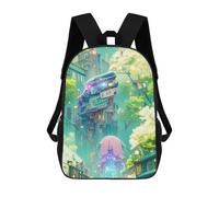 sinyumoney Utopian Neon Cityscape Sac À Dos Scolaire Imprimé En 3D, Sac À Dos Tendance Pour Enfants, Sac À Dos Pour Garçons, Élèves Du Collège 17inch