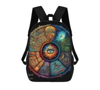sinyumoney Œuvre d'art néon Loup - 1 sac à dos d'école pour enfants - Grand sac à dos pour l'école - Sac à livres 3D - Cadeau pour enfants, Eye Of The Universe Mystic Vision, 17"