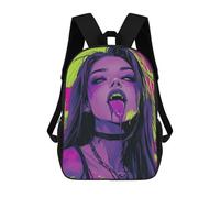 sinyumoney Vampire Girl with Dripping Tongue Sac À Dos Scolaire Pour Enfants, Imprimé En 3D, Tendance Et Décontracté, Pour Garçons, Élèves Du Primaire Et Du Collège 17inch