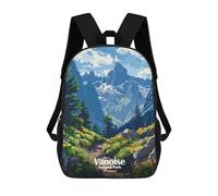 sinyumoney Vanoise National Park France Landscape Sac À Dos Scolaire Pour Adolescents, Imprimé En 3D, Ajustable, À Poches Tendance, Pour Enfants, Garçons, Filles, Étudiants Et Adolescents 17inch