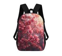 sinyumoney Vaporwave Sac à dos d'école esthétique pour enfants, sac à dos d'école imprimé 3D pour garçons à l'école primaire et au collège, Cherry Blossom Sakura, 17"