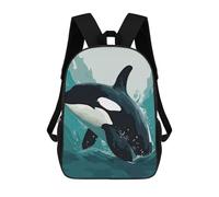sinyumoney Vector Orca Sac À Dos Scolaire Imprimé En 3D Pour Enfants, Sac À Dos Garçon/fille, Sac De Voyage Pour Enfants 17inch