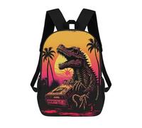 sinyumoney VHS Dinosaur Sunset Sac À Dos Scolaire Imprimé En 3D, Sac À Dos Tendance Pour Enfants, Sac À Dos Pour Garçons, Élèves Du Collège 17inch