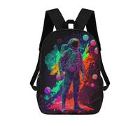 sinyumoney Vibrant Astronaut Artwork -9 Sac À Dos Enfant, Sac D'école, Sac À Dos Imprimé 3D Avec Motif De Dessin Animé, Grande Capacité, Pour Garçons Et Filles 17inch