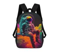 sinyumoney Vibrant Astronaut Dreamscape Sac À Dos Scolaire Imprimé En 3D, Sac À Dos Décontracté Pour Enfants, Sac D'école Imprimé En 3D Pour Garçons, Primaire Et Collège 17inch