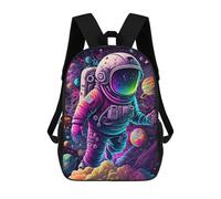 sinyumoney Vibrant Astronaut in Space -2 Sac À Dos Scolaire Pour Enfants, Sac À Dos De Voyage Décontracté, Grand Sac À Dos Pour Garçons Et Filles 17inch