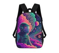 sinyumoney Vibrant Astronaut Journey -4 Sac À Dos Scolaire Imprimé En 3D Pour Enfants, Sac À Dos Garçon/fille, Sac De Voyage Pour Enfants 17inch