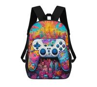 sinyumoney Vibrant Cityscape Controller Artwork Sac À Dos Enfant, Cartable, Sacs À Dos Scolaires Imprimés En 3D Pour Élèves Du Primaire Et Du Collège, Cadeau D'anniversaire Pour Adolescents 17inch