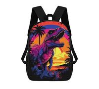 sinyumoney Vibrant Dinosaur Sunset Art Print Sac À Dos Scolaire Pour Adolescents, Imprimé En 3D, Ajustable, À Poches Tendance, Pour Enfants, Garçons, Filles, Étudiants Et Adolescents 17inch
