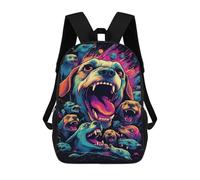 sinyumoney Vibrant Dog Collage Art Print Sacs À Dos 17 Pouces Pour Enfants, Sacs D'école Imprimés En 3D Pour Élèves Du Primaire Et Du Collège, Garçons Et Filles