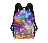 sinyumoney Vibrant Future Cityscape -1 Sac À Dos Enfant, Cartable, Sacs À Dos Scolaires Imprimés En 3D Pour Élèves Du Primaire Et Du Collège, Cadeau D'anniversaire Pour Adolescents 17inch