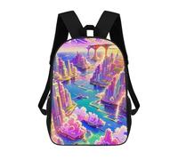 sinyumoney Vibrant Future Cityscape Sac À Dos Scolaire Imprimé En 3D, Sac À Dos Tendance Pour Enfants, Sac À Dos Pour Garçons, Élèves Du Collège 17inch