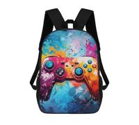 sinyumoney Vibrant Game Controller Artwork -1 Sac À Dos Scolaire Pour Enfants, Imprimé En 3D, Tendance Et Décontracté, Pour Garçons, Élèves Du Primaire Et Du Collège 17inch