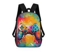 sinyumoney Vibrant Gaming Controller Art Print -1 Sacs À Dos, Sac À Dos Enfant, Sac D'école, Sac À Dos De Voyage Imprimé En 3D, Accessoire De Mode, Sac À Dos Imperméable Pour Enfants 17inch