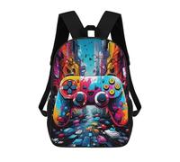 sinyumoney Vibrant Gaming Controller Artwork -123 Sac À Dos Pour Garçons Et Adolescents, Sacs À Dos Pour Filles, Sacs À Dos Pour Tout-petits, Sacs À Livres Pour L'école Primaire Et Le Collège 17inch
