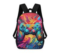 sinyumoney Vibrant Gaming Controller Artwork -126 Sac À Dos En Peluche À Motif Dessin Animé, Sac À Dos 3D Pour Enfants, Idée Cadeau D'anniversaire Pour Garçons Et Filles 17inch
