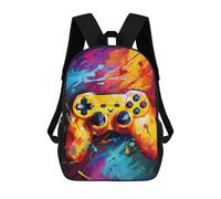 sinyumoney Vibrant Gaming Controller Artwork -133 Sac À Dos Imprimé En 3D, Sac D'école Décontracté Et Tendance Pour Enfants, Sac D'école Pour Garçons, Collégiens 17inch