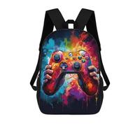 sinyumoney Vibrant Gaming Controller Artwork -18 Sac À Dos Scolaire Pour Enfants, Sac À Dos De Voyage Décontracté, Grand Sac À Dos Pour Garçons Et Filles 17inch
