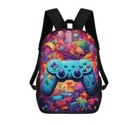 sinyumoney Vibrant Gaming Controller Artwork -36 Sacs À Dos Pour Enfants, Cartables 3D Personnalisés Pour Garçons Et Filles, Grands Sacs À Dos Scolaires Décontractés 17inch