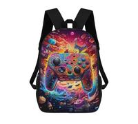 sinyumoney Vibrant Gaming Controller Artwork -46 Sacs À Dos Scolaires Pour Garçons Et Filles, Sacs À Dos Décontractés Pour Le Sport, Sacs À Dos De Grande Capacité Pour L'école Primaire 17inch