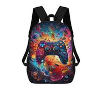 sinyumoney Vibrant Gaming Controller Artwork -52 Sac À Dos Imprimé En 3D, Sac D'école Décontracté Et Tendance Pour Enfants, Sac D'école Pour Garçons, Collégiens 17inch