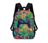 sinyumoney Vibrant Gaming Controller Artwork -68 Sac À Dos Imprimé En 3D, Sac D'école Décontracté Et Tendance Pour Enfants, Sac D'école Pour Garçons, Collégiens 17inch