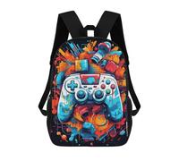 sinyumoney Vibrant Gaming Controller Illustration -4 Sac À Dos Scolaire Pour Enfants, Imprimé En 3D, Tendance Et Décontracté, Pour Garçons, Élèves Du Primaire Et Du Collège 17inch