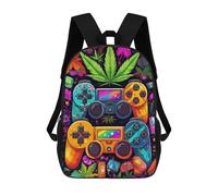 sinyumoney Vibrant Gaming Controllers -18 Sac À Dos Enfant, Cartable, Sacs À Dos Scolaires Imprimés En 3D Pour Élèves Du Primaire Et Du Collège, Cadeau D'anniversaire Pour Adolescents 17inch