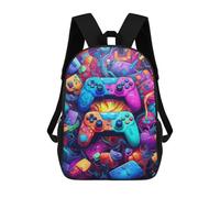 sinyumoney Vibrant Gaming Controllers -6 Sac À Dos Enfant, Sac D'école, Sac À Dos Imprimé 3D Avec Motif De Dessin Animé, Grande Capacité, Pour Garçons Et Filles 17inch