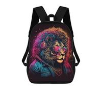 sinyumoney Vibrant Lion Art Print Sac À Dos Scolaire Pour Enfants, Imprimé En 3D, Tendance Et Décontracté, Pour Garçons, Élèves Du Primaire Et Du Collège 17inch