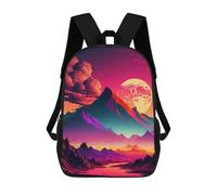 sinyumoney Vibrant Mountain Sunset Landscape Sac À Dos Scolaire Imprimé En 3D Pour Garçons Et Filles, Sac À Dos Pour Enfants, Sac De Voyage 17inch