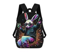 sinyumoney Vibrant Neon Bunny Sacs À Dos Scolaires Pour Garçons Et Filles, Sacs À Dos Décontractés Pour Le Sport, Sacs À Dos De Grande Capacité Pour L'école Primaire 17inch
