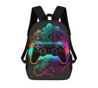 sinyumoney Vibrant Neon Gaming Controller Art Sacs À Dos Scolaires Pour Garçons Et Filles, Sacs À Dos Décontractés Pour Le Sport, Sacs À Dos De Grande Capacité Pour L'école Primaire 17inch