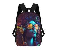 sinyumoney Vibrant Neon Headphones Artwork Sac À Dos Imprimé 3D Pour Enfants, Sac À Dos Léger Pour Écoliers Et Écoliers, Sac À Goûter Pour La Crèche 17inch