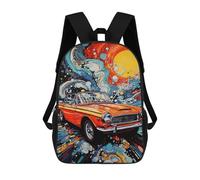 sinyumoney Vibrant Retro Car Artwork -1 Sacs À Dos Pour Enfants 17inch Sac À Dos Scolaire, Sac D'école Imprimé En 3D Pour Garçons, Élèves Du Primaire Et Du Collège