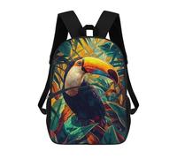 sinyumoney Vibrant Tropical Toucan in Lush Jungle Sac À Dos, Cartable Imprimé En 3D, Sac À Goûter, Sac À Dos De Voyage, Sac À Dos Entre Amis, Sac À Dos Scolaire Pour Filles Et Garçons 17inch