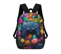 sinyumoney Video Game Controller in A Floral Paradise Sac À Dos Imprimé 3D Pour Enfants, Sac À Dos Léger Pour Écoliers Et Écoliers, Sac À Goûter Pour La Crèche 17inch