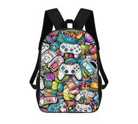 sinyumoney Video Game Controllers A Visual Celebration Sac À Dos Scolaire Pour Enfants, Imprimé En 3D, Pour Garçons, Élèves Du Primaire Et Du Collège 17inch