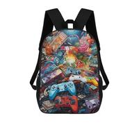 sinyumoney Video Game Controllers A Visual Symphony -1 Sac À Dos Imprimé En 3D, Sac D'école Décontracté Et Tendance Pour Enfants, Sac D'école Pour Garçons, Collégiens 17inch