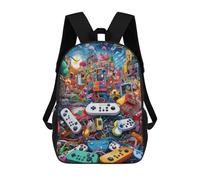 sinyumoney Video Game Controllers in A Digital Artwork Sac À Dos Enfant, Cartable, Sac D'école, Motif Dessin Animé 3D, Sac Pour Ordinateur Portable, Pour Garçons Et Filles 17inch