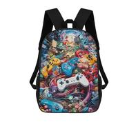 sinyumoney Video Game Controllers in Artistic Chaos Sac À Dos Scolaire Pour Enfants, Imprimé En 3D, Sac À Dos Tendance Pour Garçons, Élèves Du Primaire Et Du Collège 17inch
